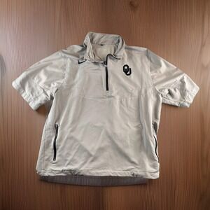 Nike Anthracite Oklahoma Sooners Half-Zip Short Sleeve Jacket Mens  XL READ